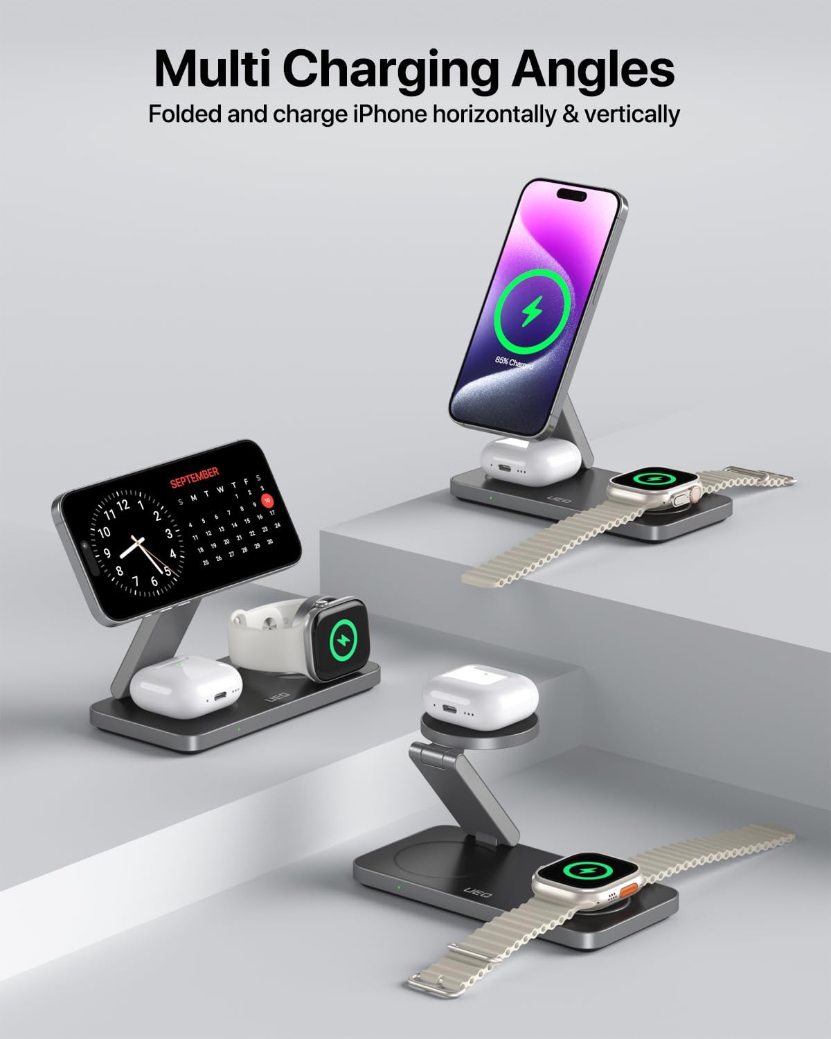 Foldable 3 in 1 Wireless Charging Station