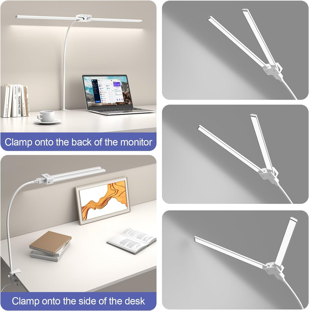 LED Desk Lamp, 24W Double Head Desk Light
