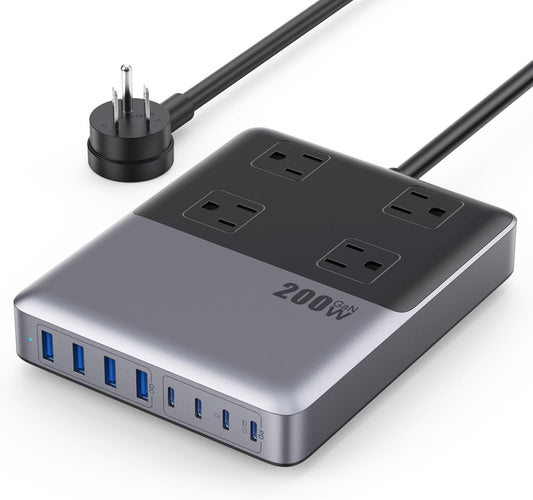 12-in-1 Charging Station USB C Power Strip with 5ft Cord and Plug