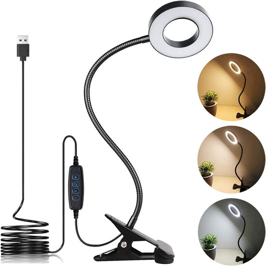 LED Desk Lamp with Clamp, Black