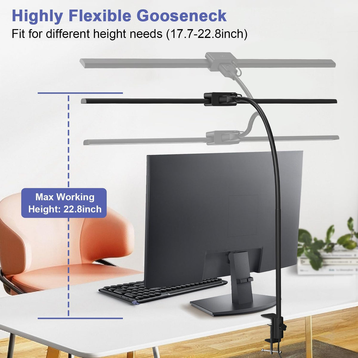 Desk Lamp, 24W Led Desk Lamps with Clamp