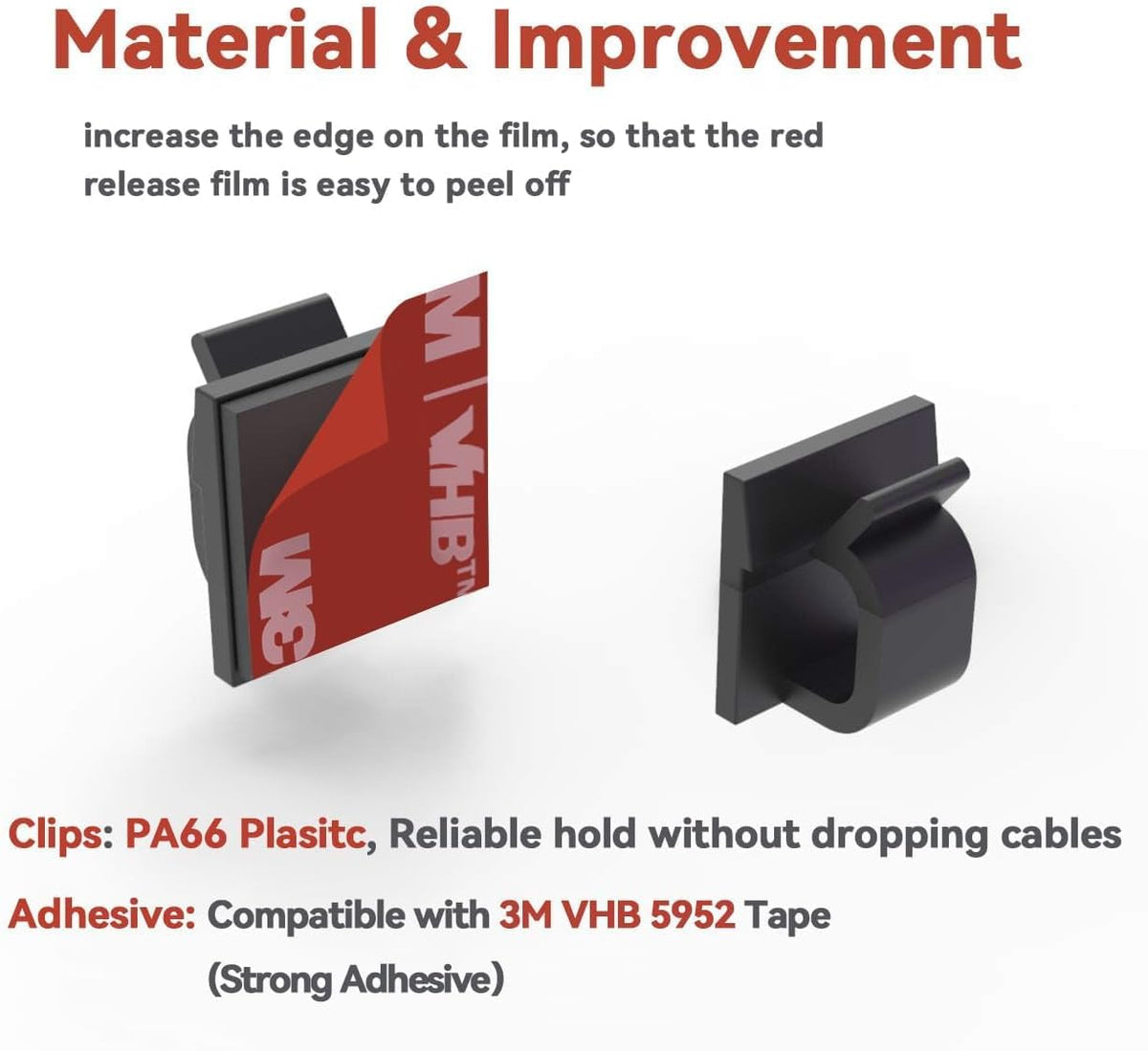 Cable Clips with Strong Adhesive Tapes