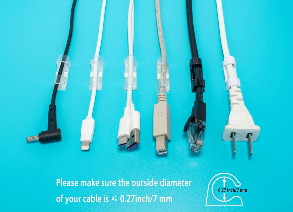 Self-Adhesive Cable Clips Organizer Drop Wire Holder Cord Management