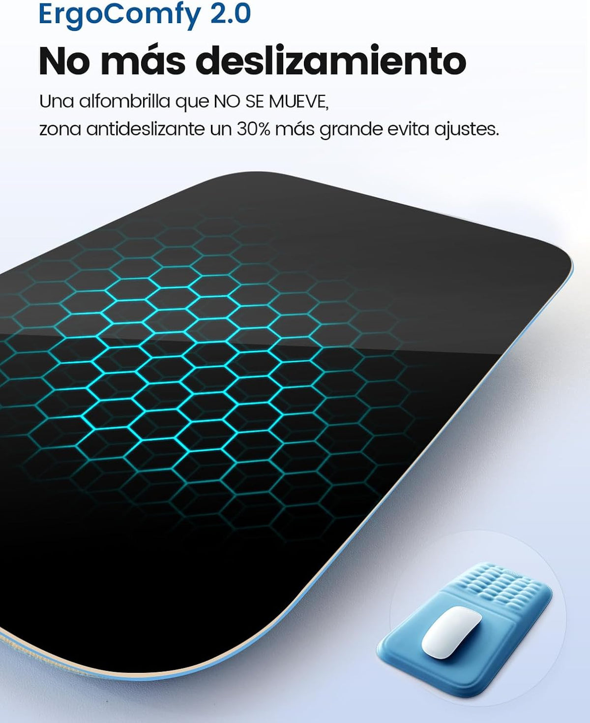 Ergonomic Mouse Pad with Wrist Rest, Blue