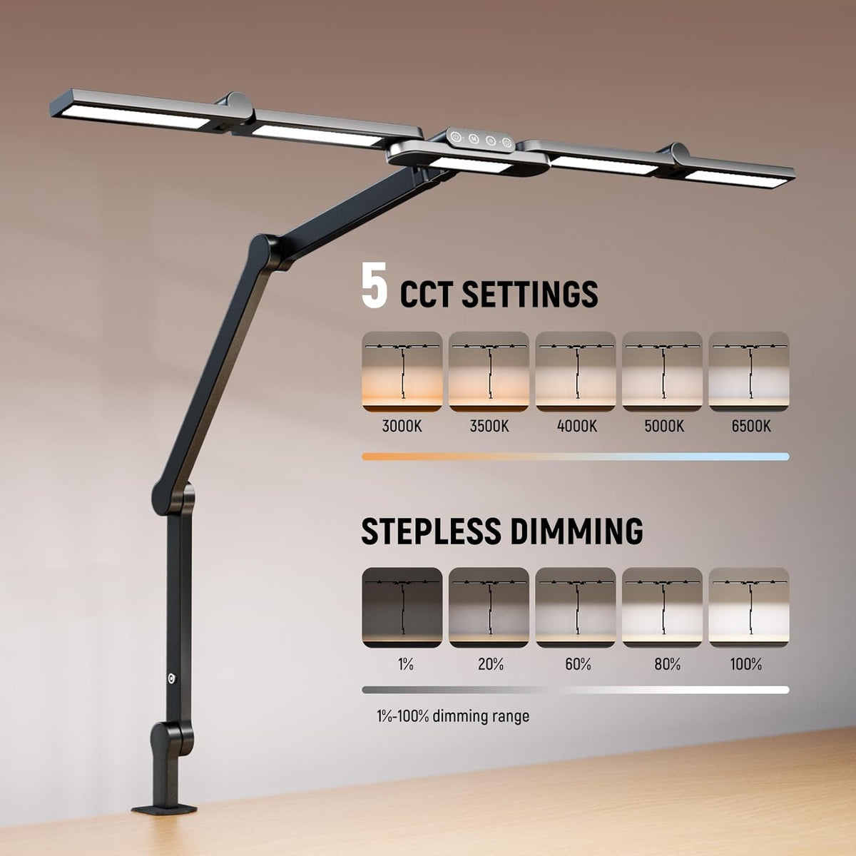 Basics 32.5" Clip On Desktop LED Light