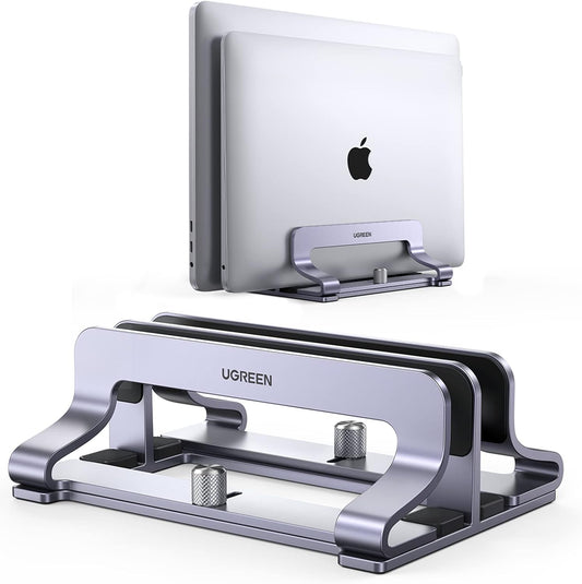 2-Slot Vertical Laptop Stand Holder Desk