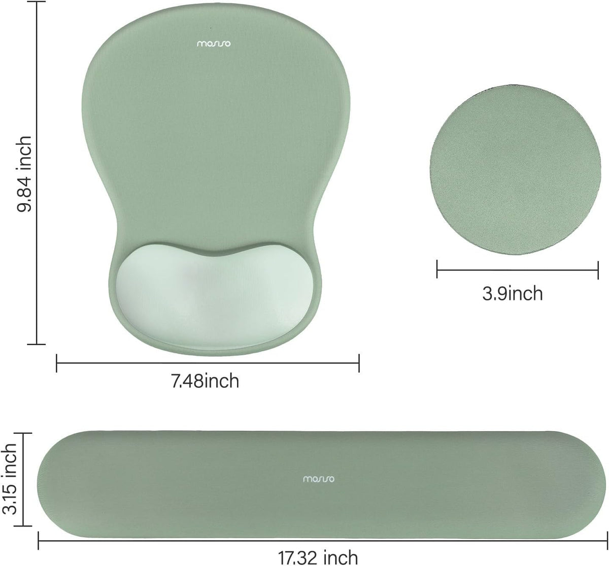 Wrist Rest Support, Green, Silicone