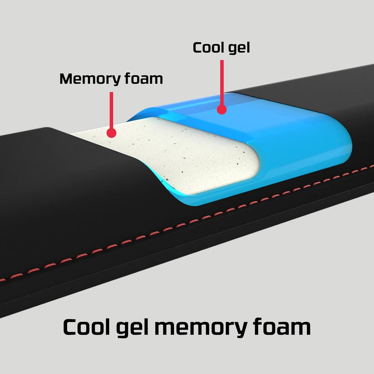 Wrist Rest – Tenkeyless – Cooling Gel – Memory Foam – Anti-Slip,Black