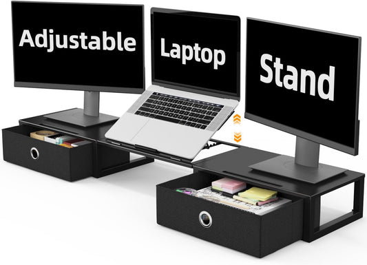 Monitor Stand Riser with Adjustable Laptop Stand Riser