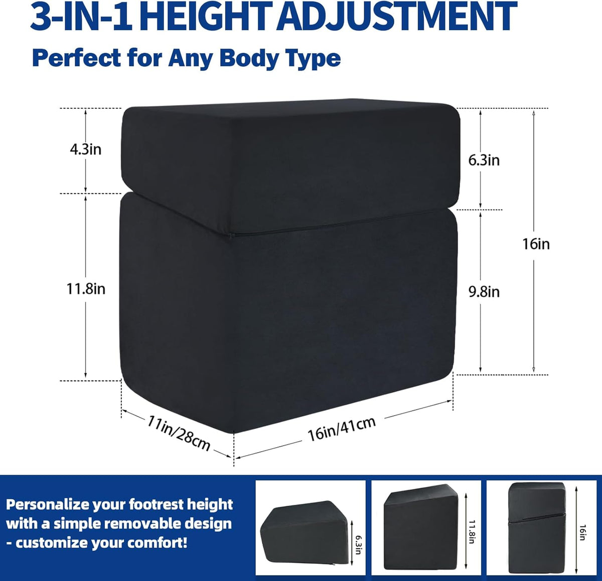 Adjustable Foot Rest, Black