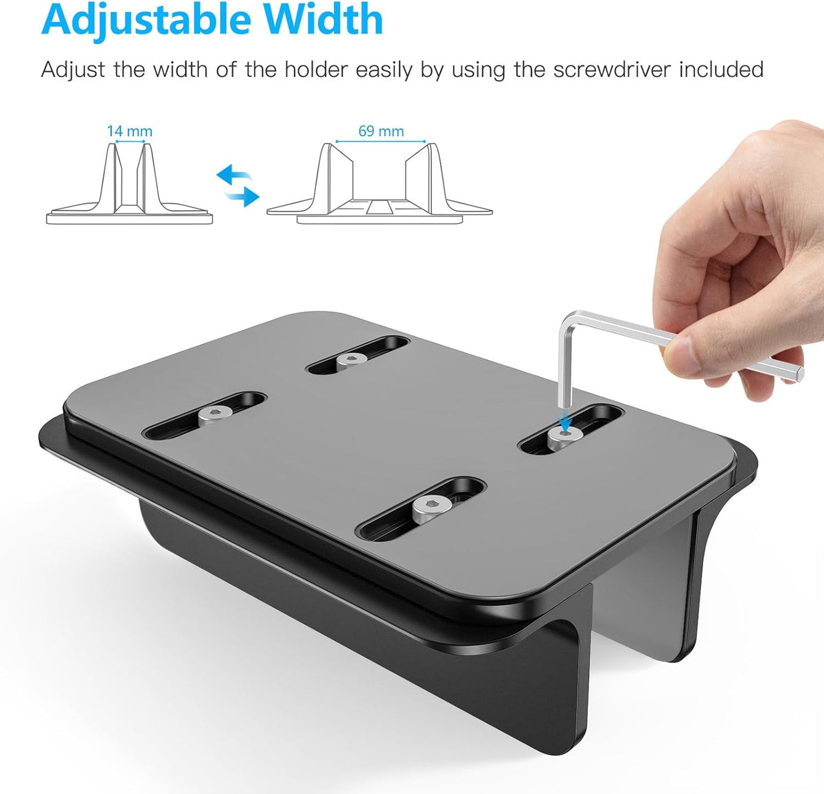 Vertical Laptop Stand Holder, Black, 17.3 inches