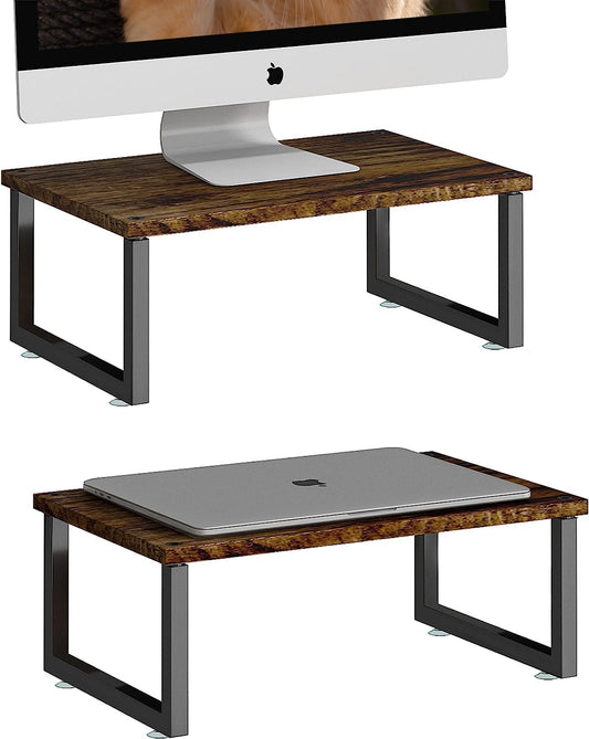 Monitor Stand Riser, 2 Pack, Brown