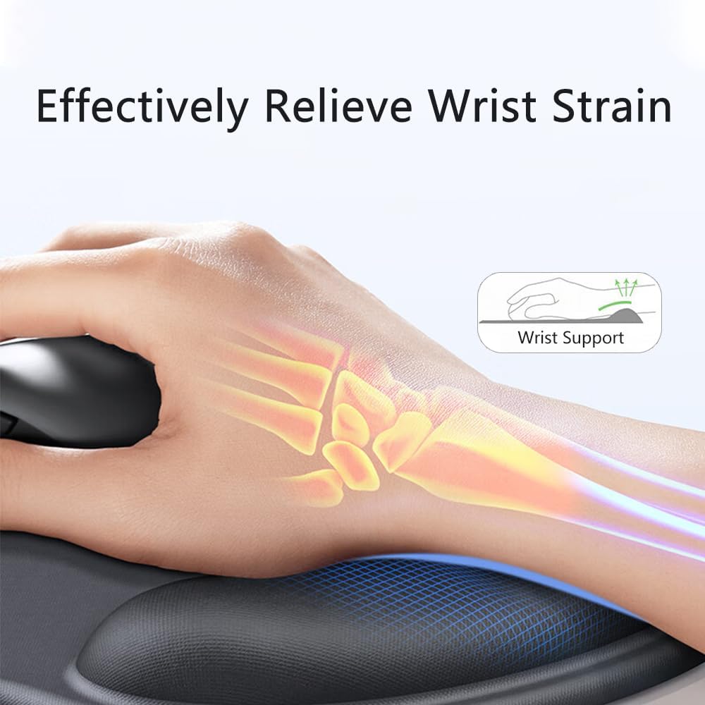 Ergonomic Mouse Pad with Wrist Rest, Black