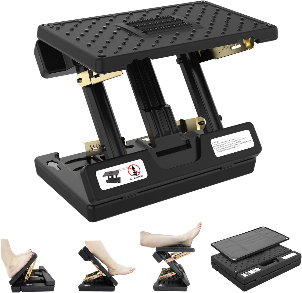 Foot Rest for Under Desk at Work,Height Adjustable footrest,with Massage Roller and Soft Pad,Foldable,Ergonomic,for Car,Office,Computer,Gaming,Adjustable Metal Frame,All-Season Use(Grey)
