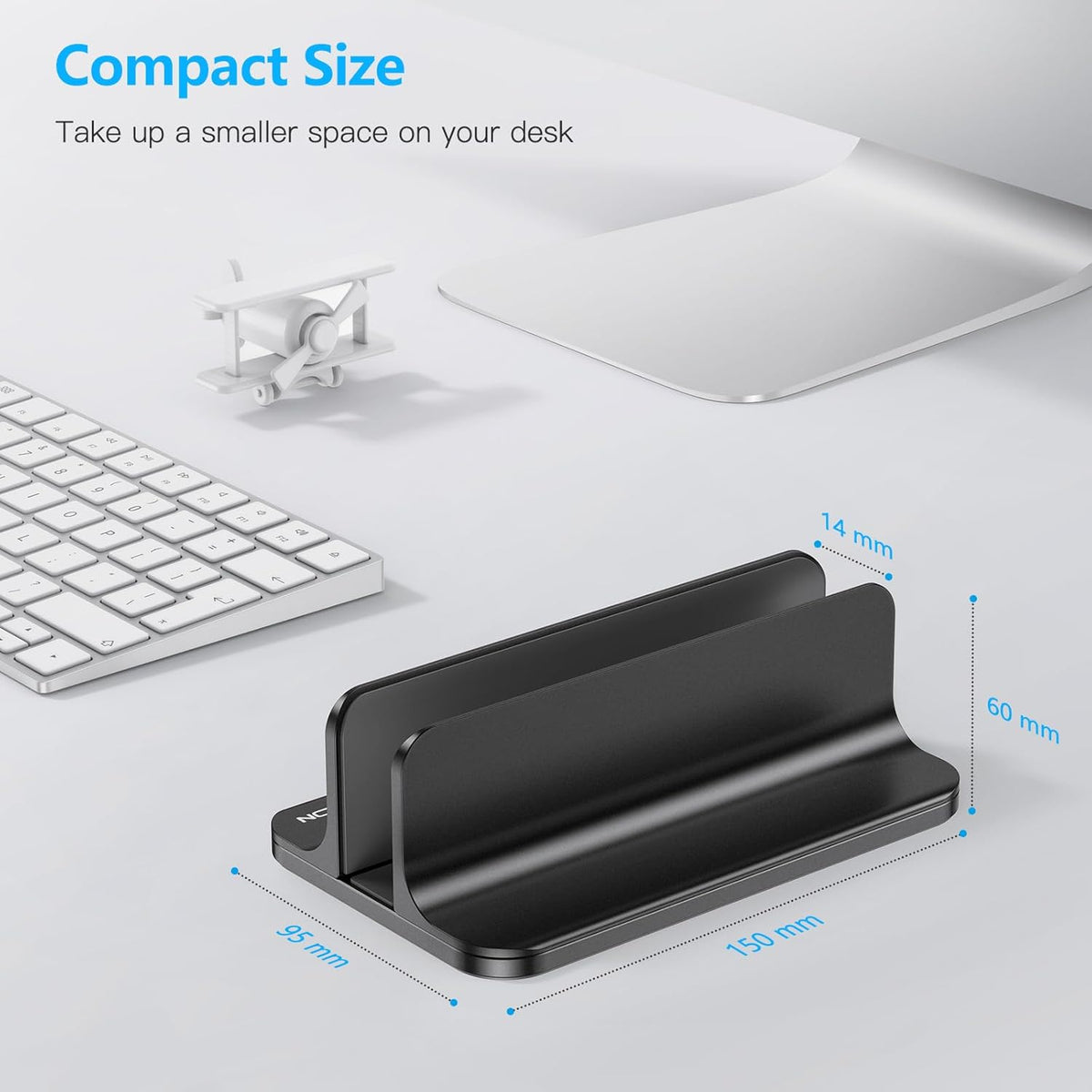Vertical Laptop Stand Holder, Black, 17.3 inches