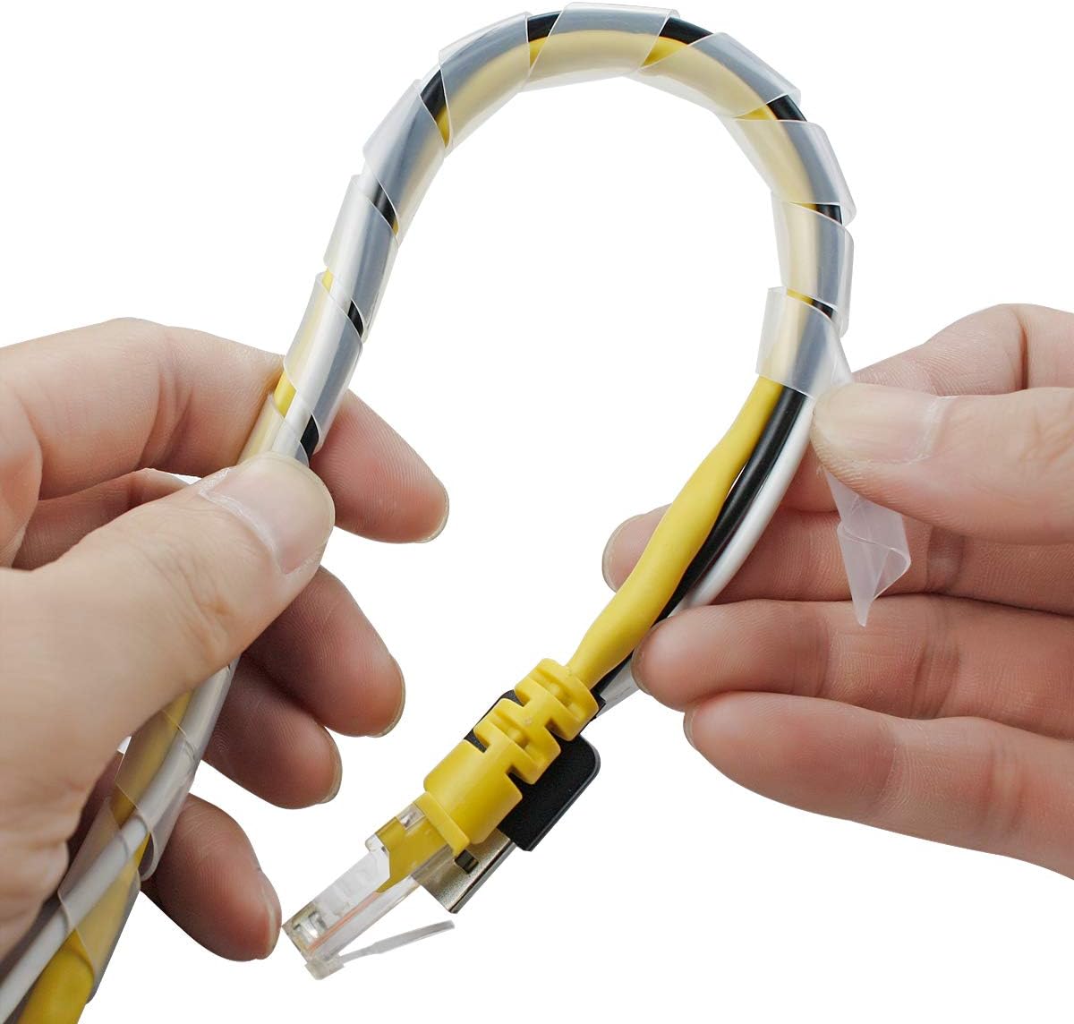 50Ft XHF 1/4" Clear Spiral Cable Wrap 6mm