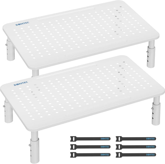Monitor Stand Height Adjustable Metal Riser with Pen Holder