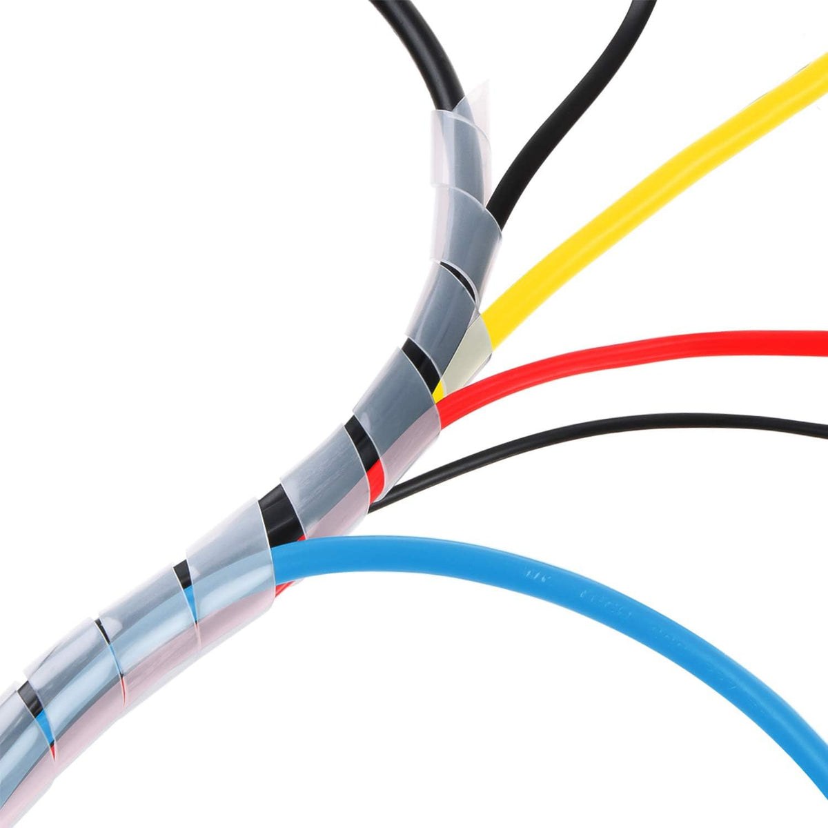 50Ft XHF 1/4" Clear Spiral Cable Wrap 6mm