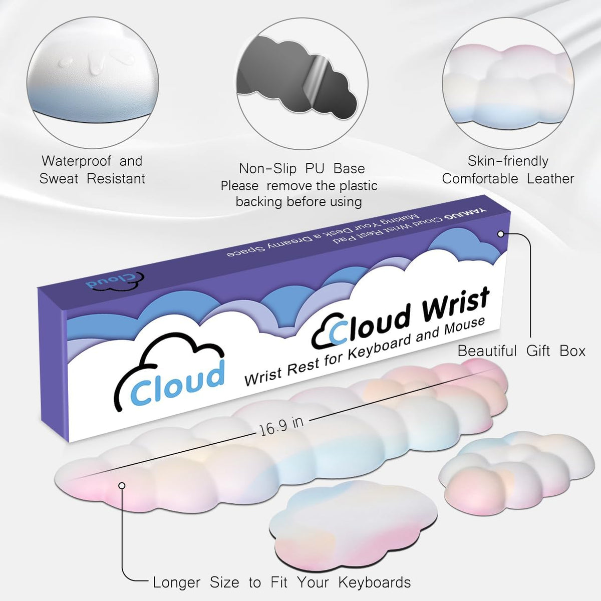 Cloud Wrist Rest Keyboard Palm Rest with Base