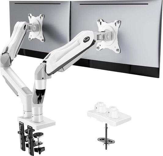 Dual Monitor Stand, White