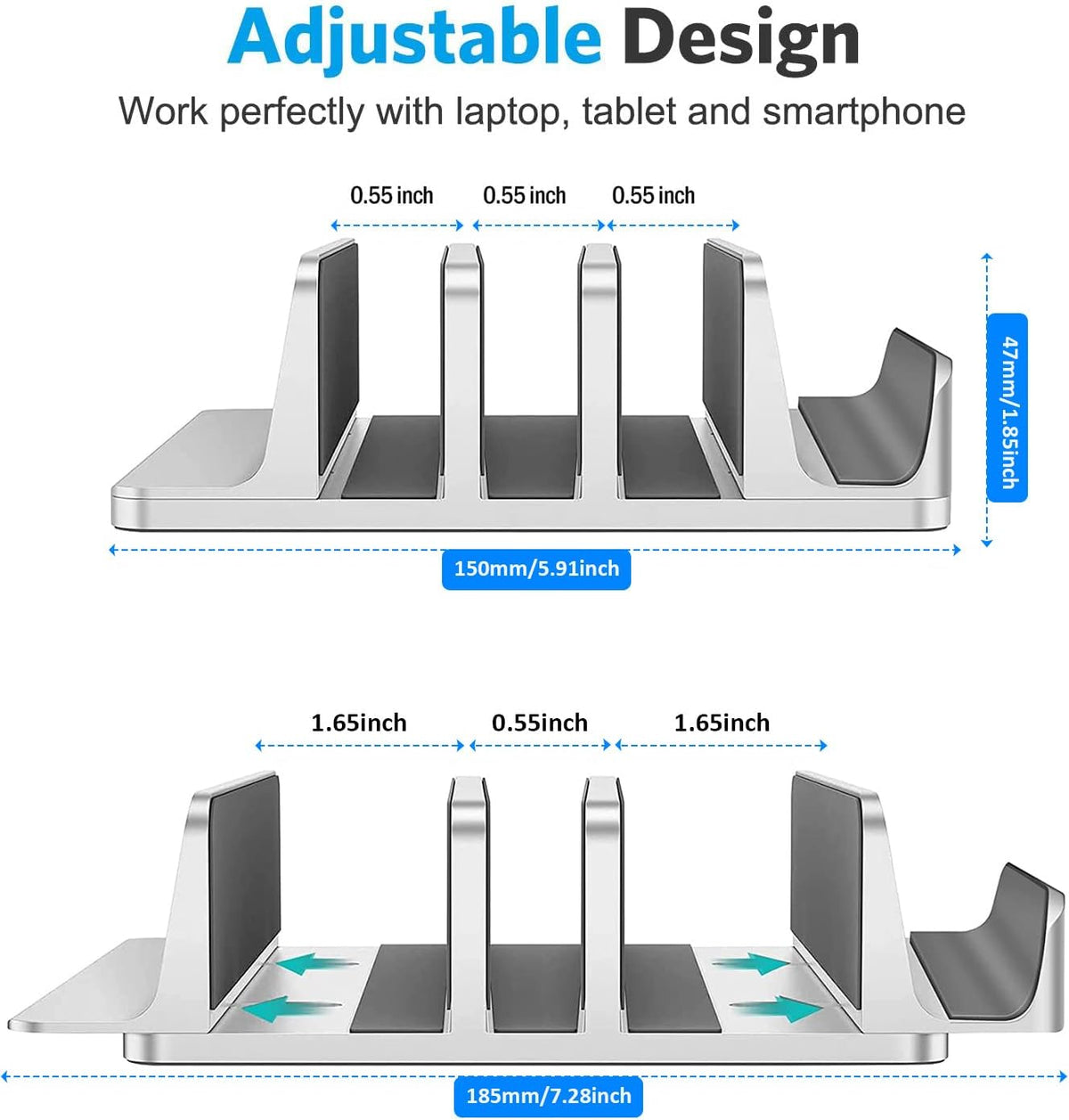 3-Slot Vertical Laptop Stand [Updated Version]