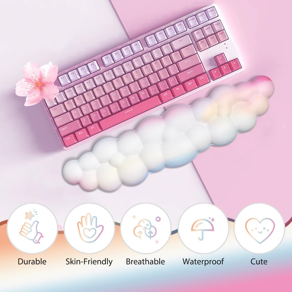 Upgrade Leather Cloud Keyboard Wrist Rest