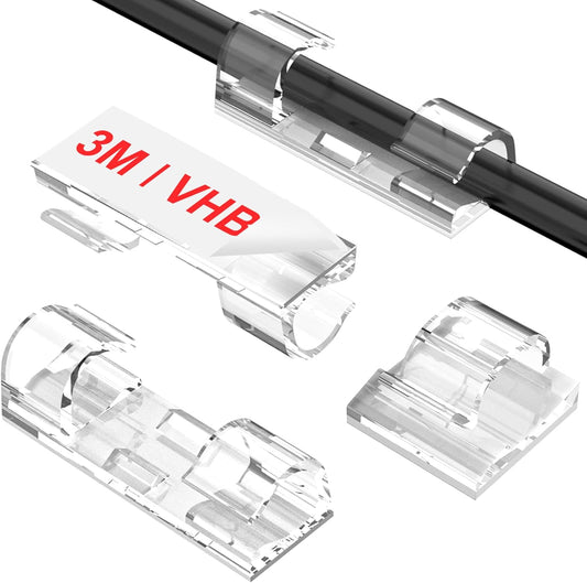 Adhesive Cable Clips Clear