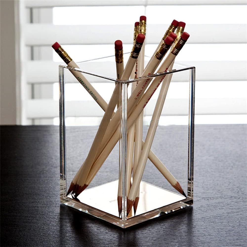 Clear Acrylic Pencil Pen Holder Cup