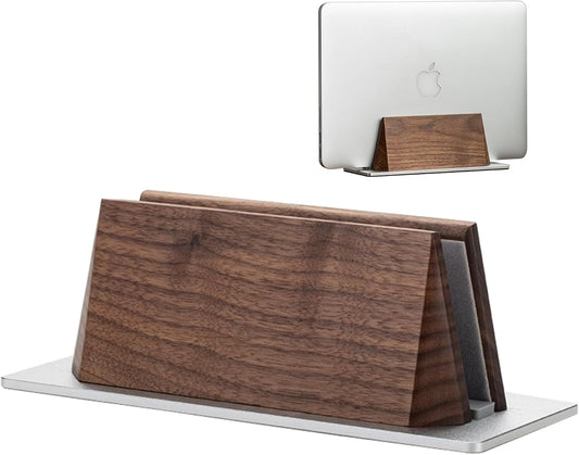 Vertical Laptop Stand, Walnut, wood