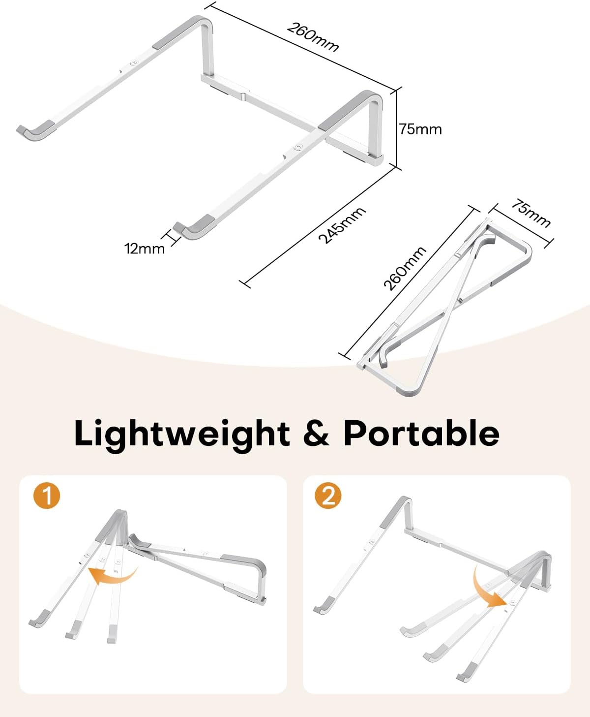 Portable Laptop Stand, Silver