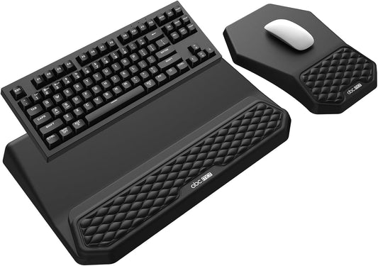 3-in-1 Ergonomic Keyboard Stand with Wrist Rest & Mouse Pad Set