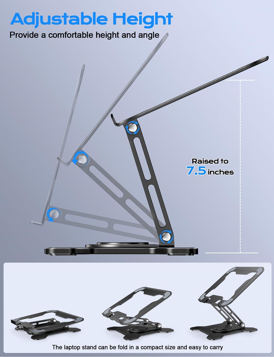 Adjustable Laptop Stand, Black