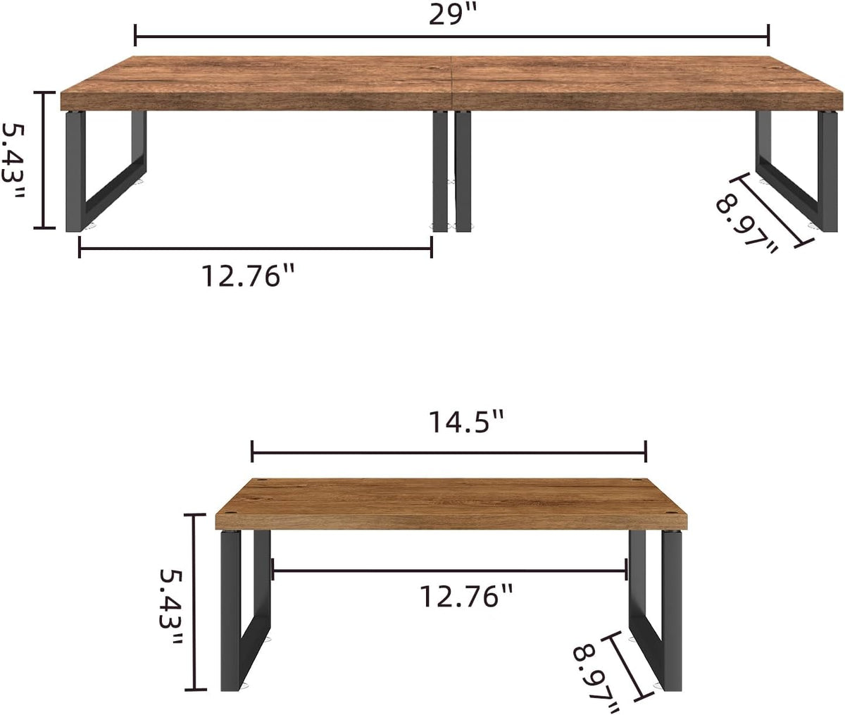 Monitor Stand Riser, 2 Pack, Brown
