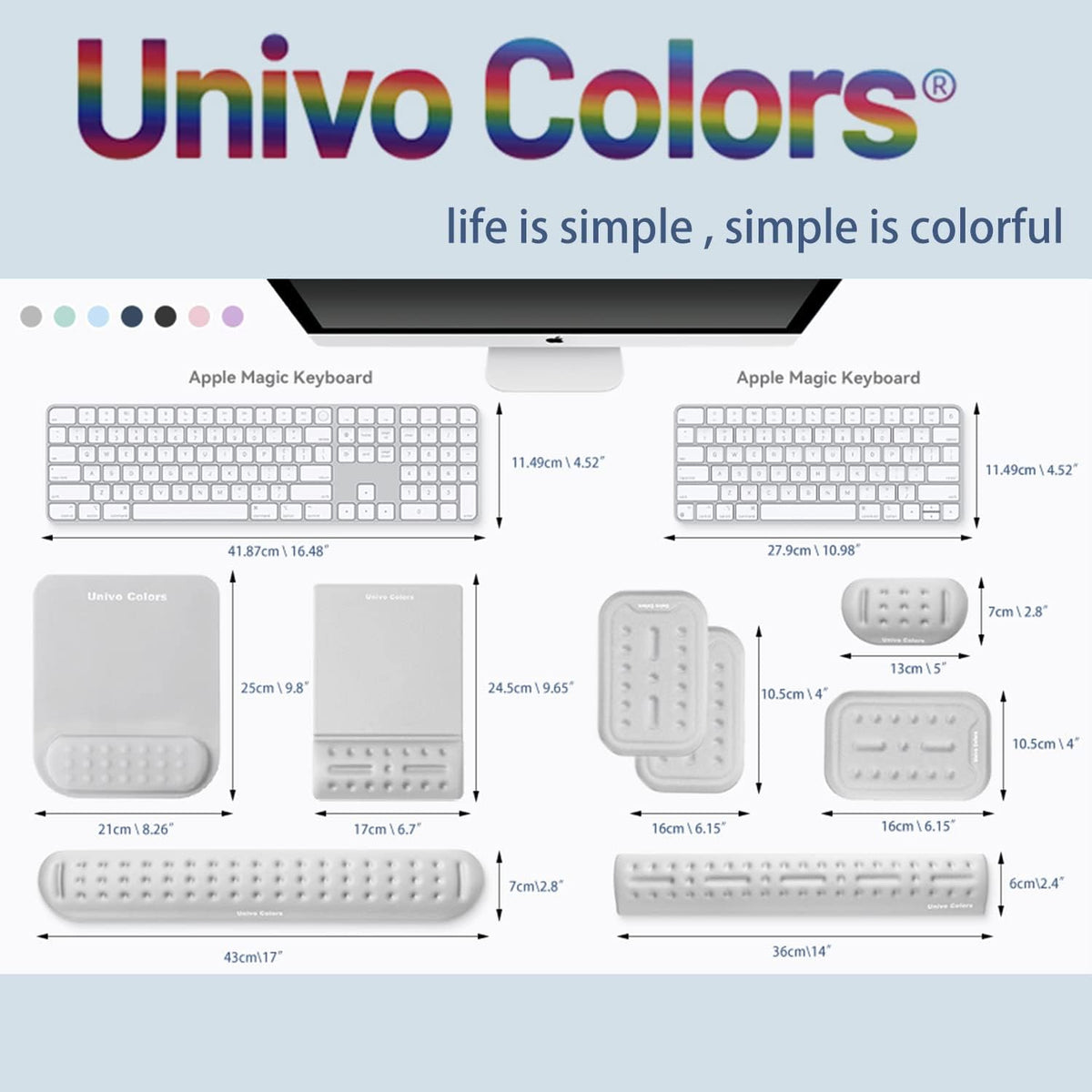 UnivoColors Pink Superfine Memory Foam Wrist Rest Soft Gel Ergonomic