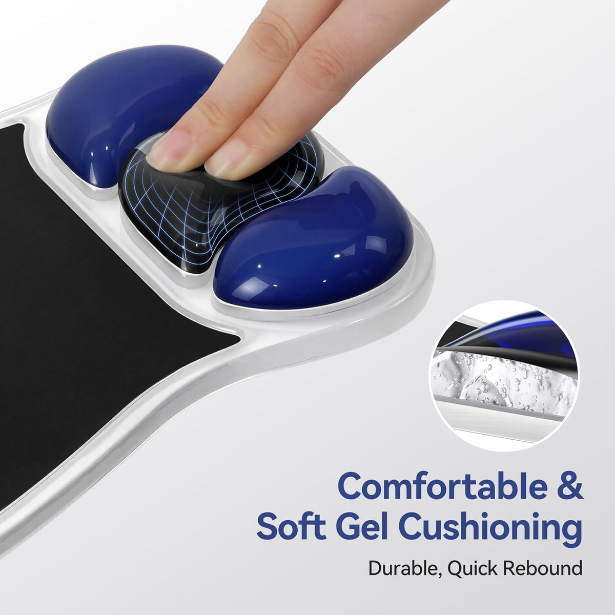 Gel Mouse Pad with Wrist Rest, Black