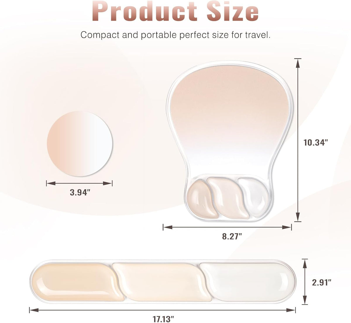 Mouse Pad with Wrist Rest Set Gel Ergonomic Keyboard Wrist Support