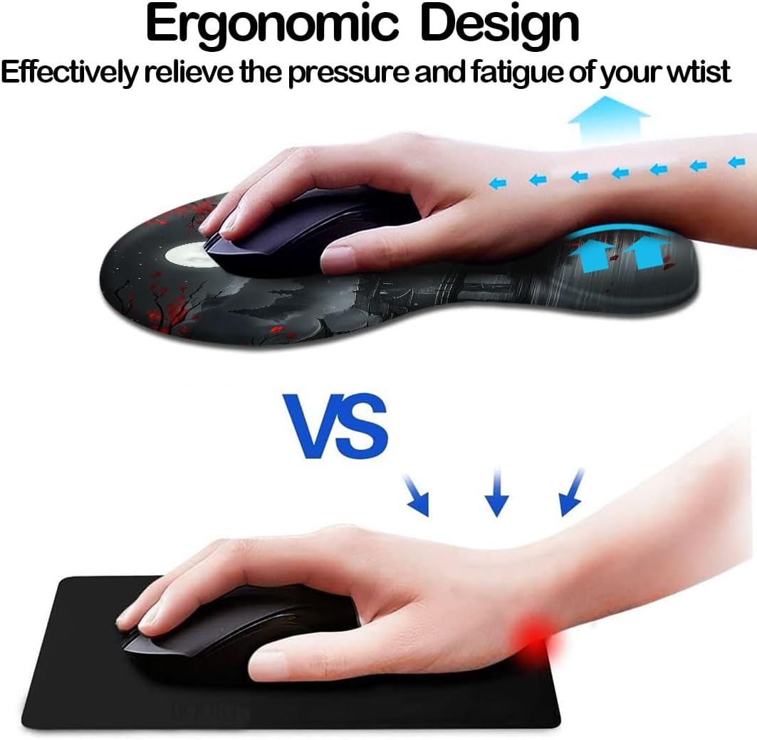 Ergonomic Mouse Pad with Wrist Rest, PU