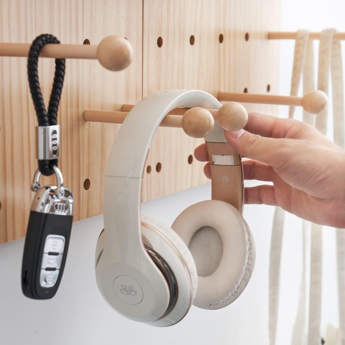 Wood Pegboard Combination Wall Organizer Kit