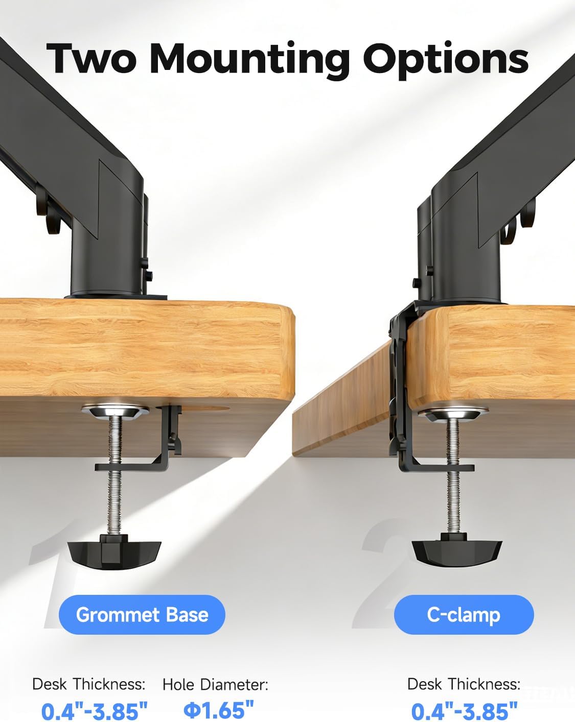 Dual Monitor Mount Stand-Height Adjustable Gas Spring Monitor Arm