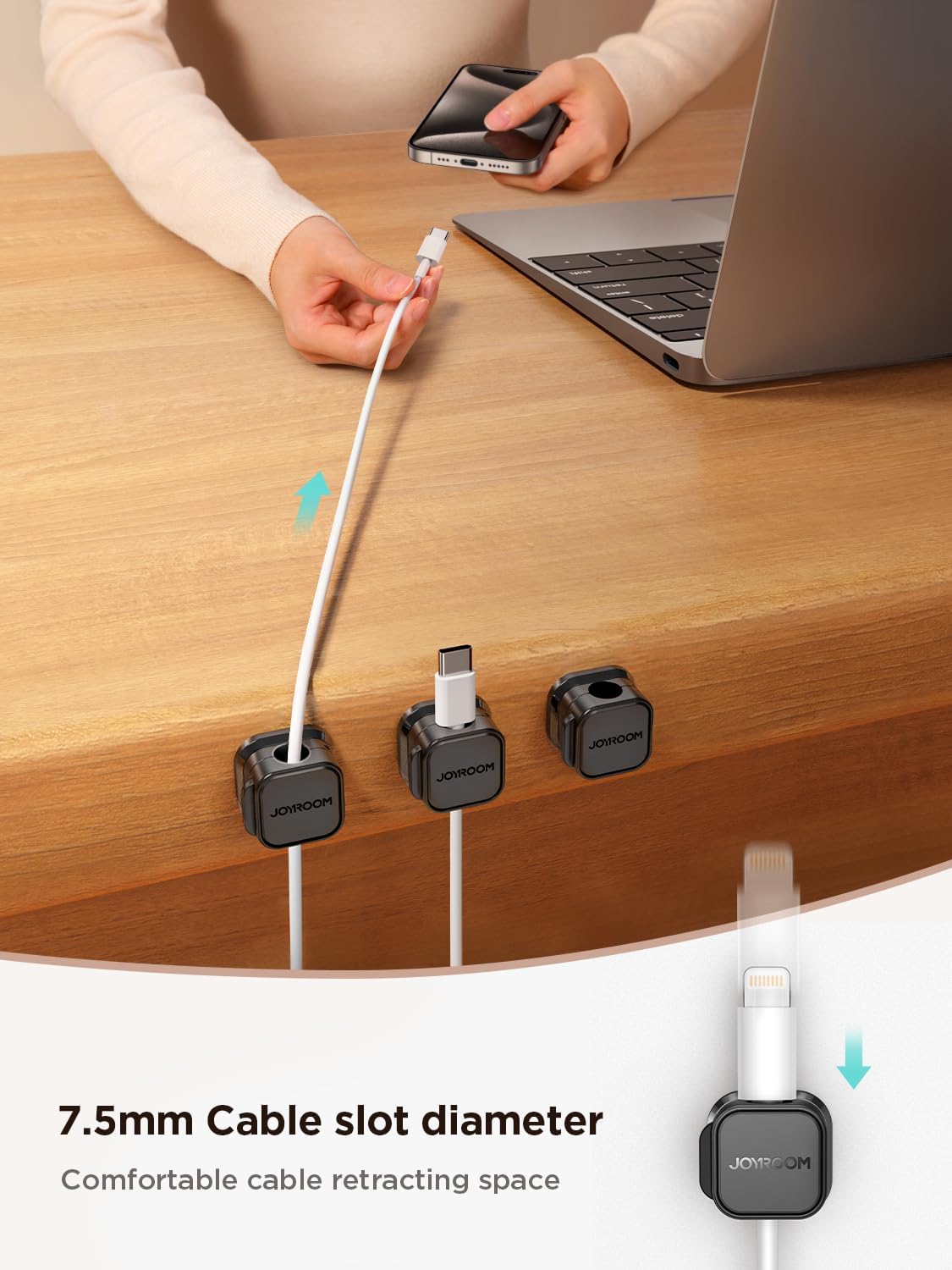Magnetic Cable Clips [Cable Smooth Adjustable] Cord Holder, 9 Pack