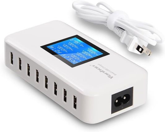 60W/12A 8-Port Desktop Charging Station Multiple USB