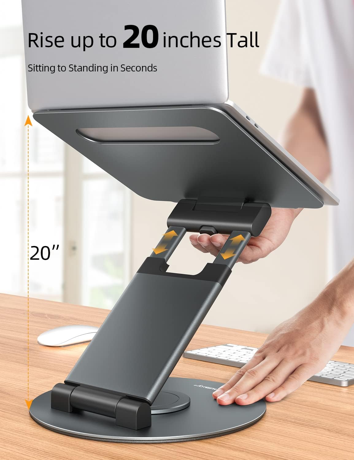 Telescopic 360 Rotating Laptop Stand, Gray