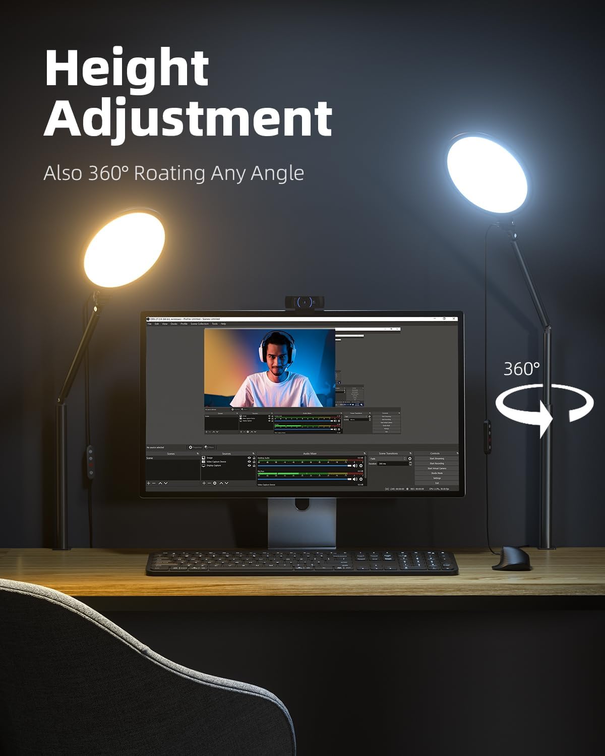 10.2" Desk Ring Light with Stand