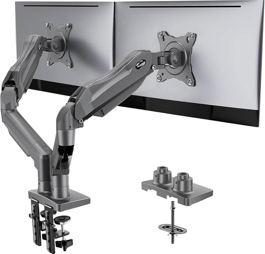 Dual Monitor Stand, Fully Adjustable Monitor Desk Mount for 13