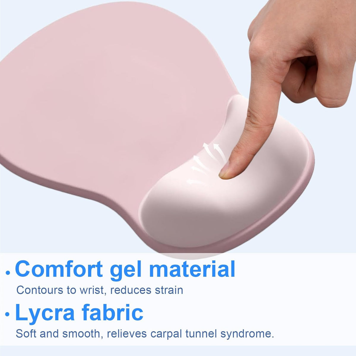 Ergonomic Mouse Pad with Gel Wrist Support, Pink