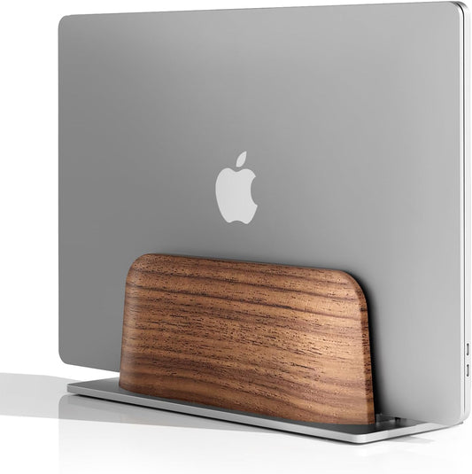 Vertical Laptop Stand, Black, Walnut