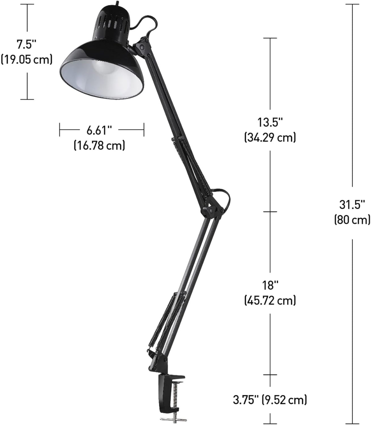 12641 Architect 32" Swing-Arm Clamp-On Lamp