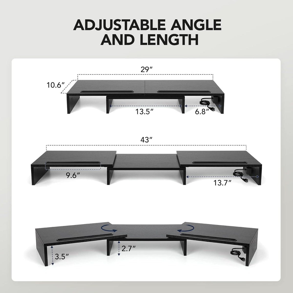 Dual Monitor Stand -Monitor Stand with USB ports