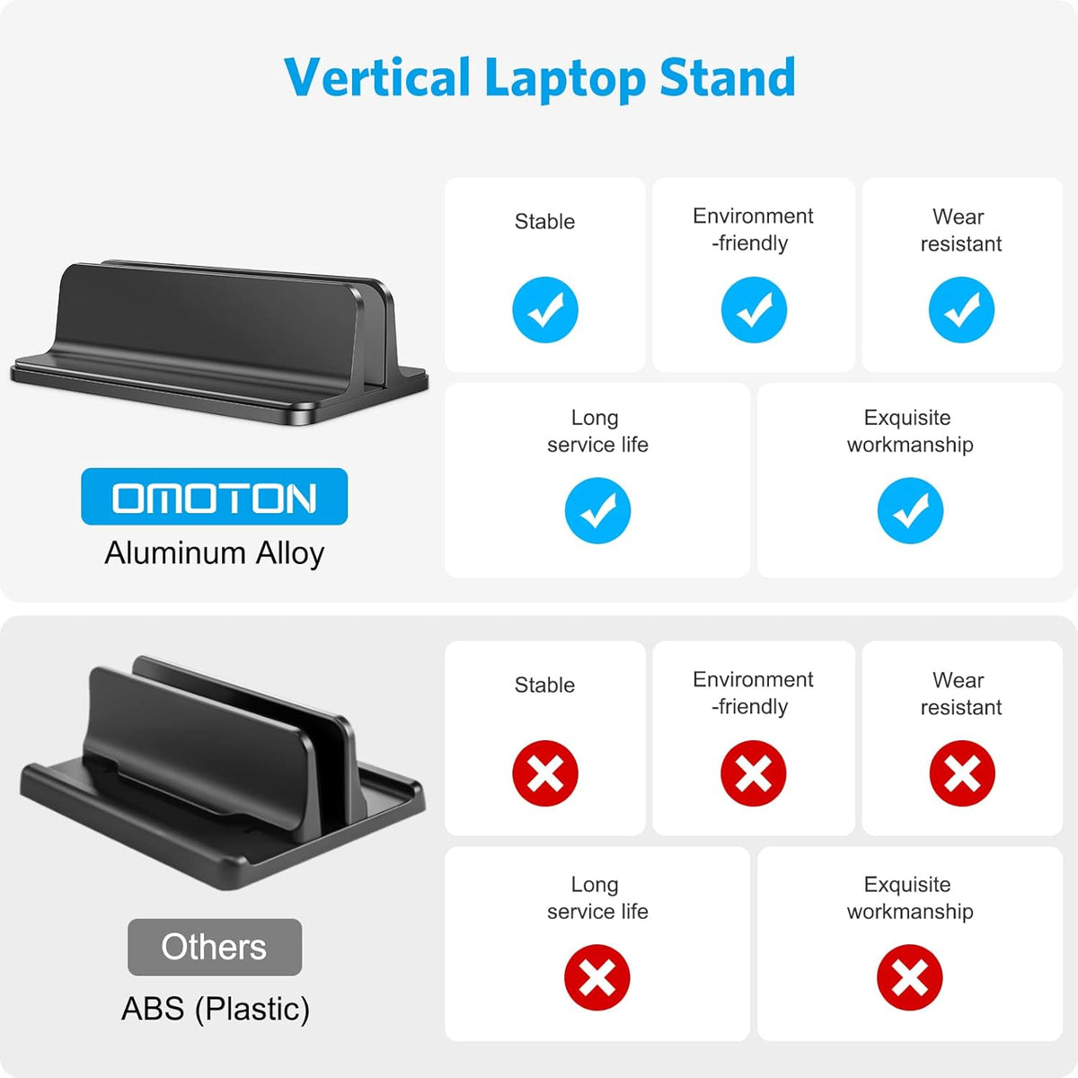 Vertical Laptop Stand Holder, Black, 17.3 inches