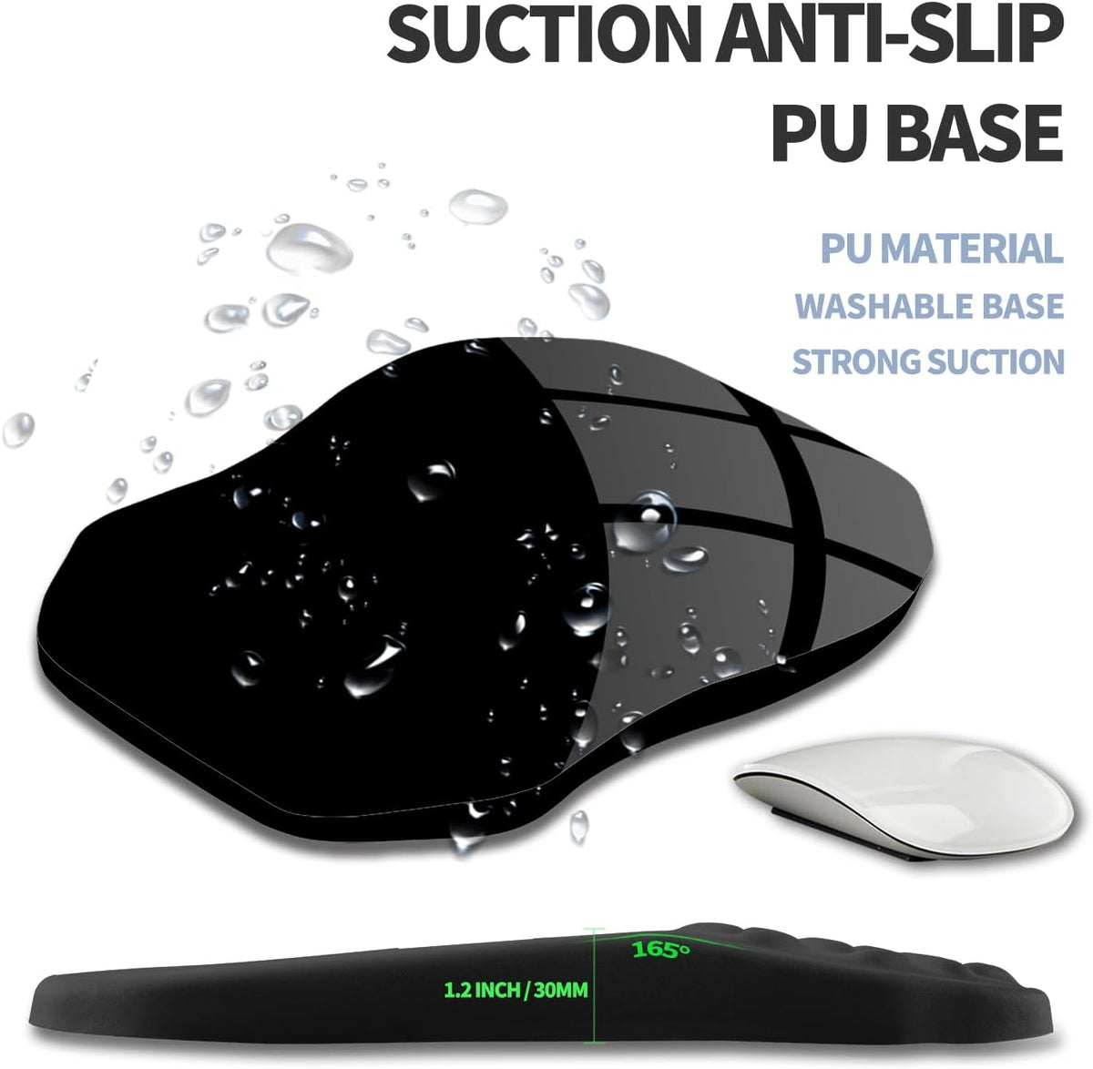 Ergonomic Raised Mouse Pad Wrist Support with Bilateral Slope Memory, 11.8x7.9